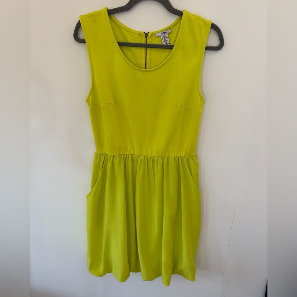 Bar III Neon Lime Sleeveless Mini Dress bubble